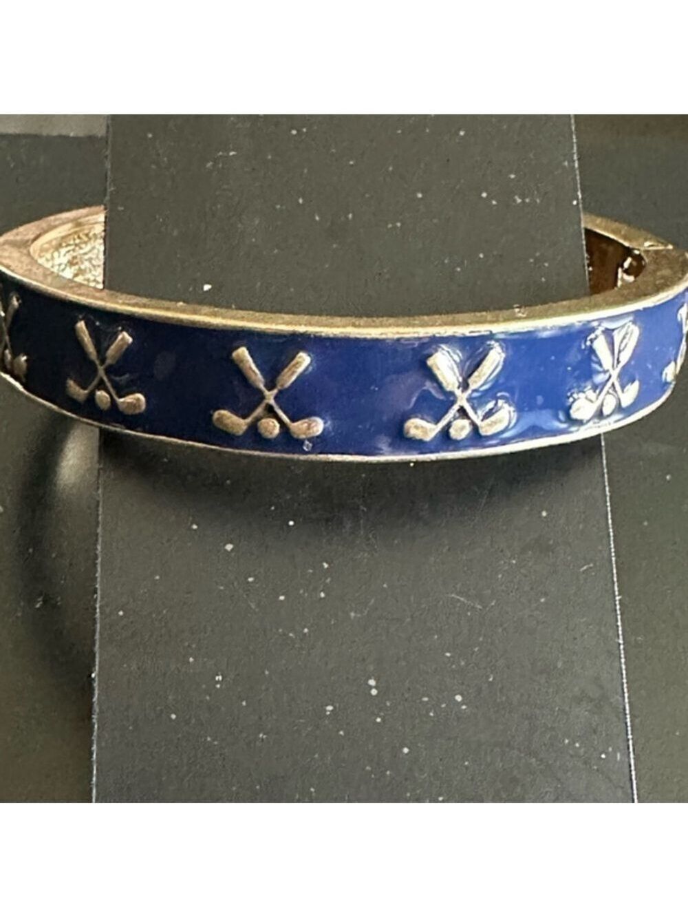 Canvas Blue Bangle with Crossed Golf Clubs 1791
